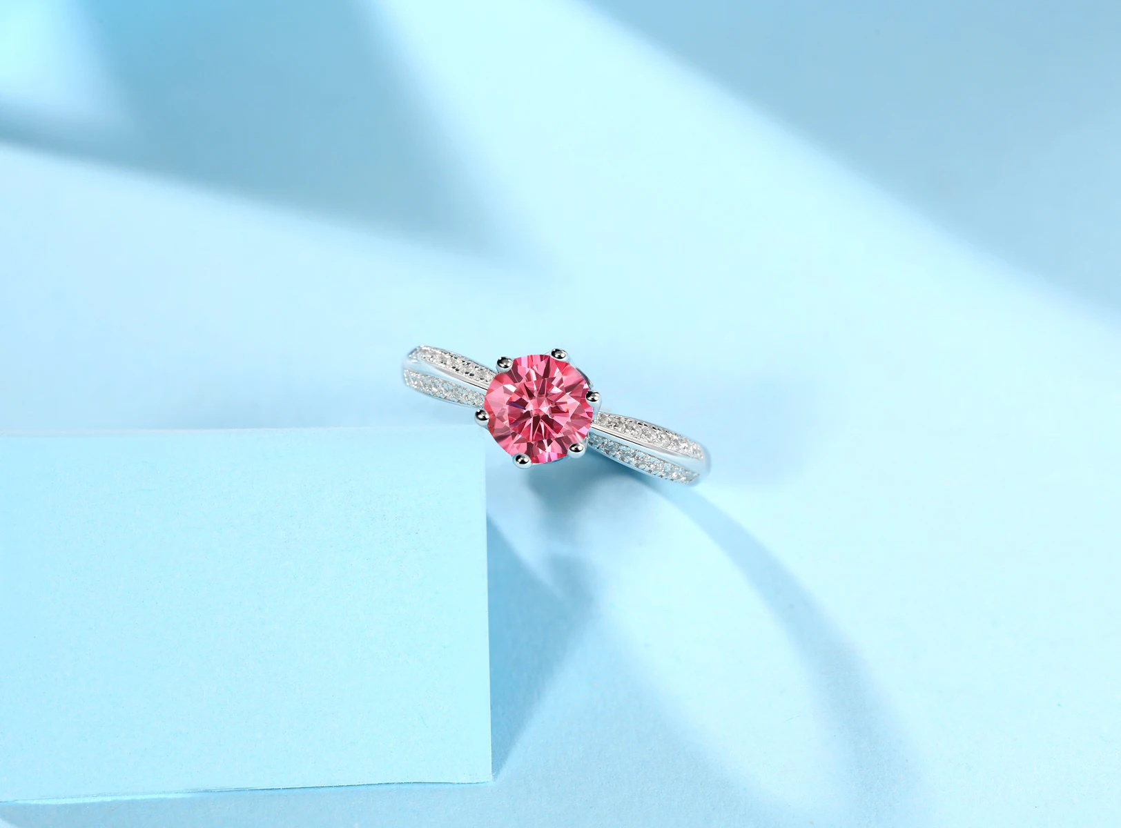 sv925 指輪 Zanlong 4149 Luxury Moissanite 925 Sterling Silver Ring Six Claws