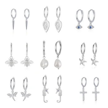 Fashion earrings jewelry 925 sterling silver hoop earrings 18K gold plated sterling silver huggies earrings women
