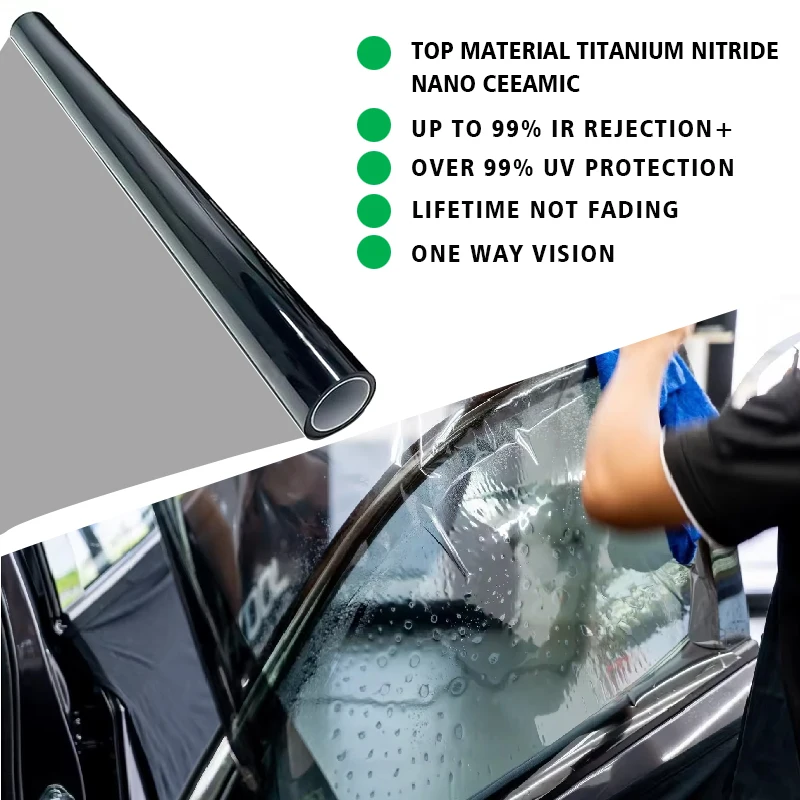 SmartCool Titanium Nano Ceramic Solar Window Tint 99%IRR+99%UVR High Heat Rejection 1.52*30m Car Window Film Rolls