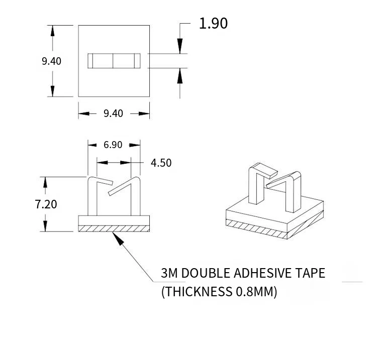 Manufacturer's nylon wire fixing base FC-3 back adhesive self-adhesive perforation-free light strip wall climbing manufacture