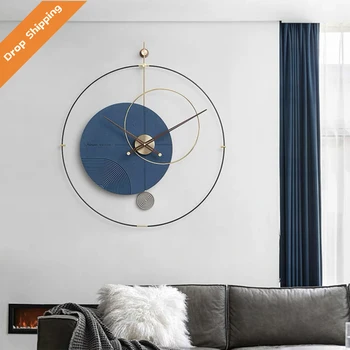 Spain Nordic light luxury decorative clock wall clock living room personality creative simple modern background wall for artists