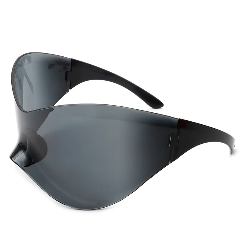 2023 Oversized Futuristic Y2k Shield Sun Glasses for Men Women Wrap Around Fashion Superhero Chic Mask Sunglasses Shades