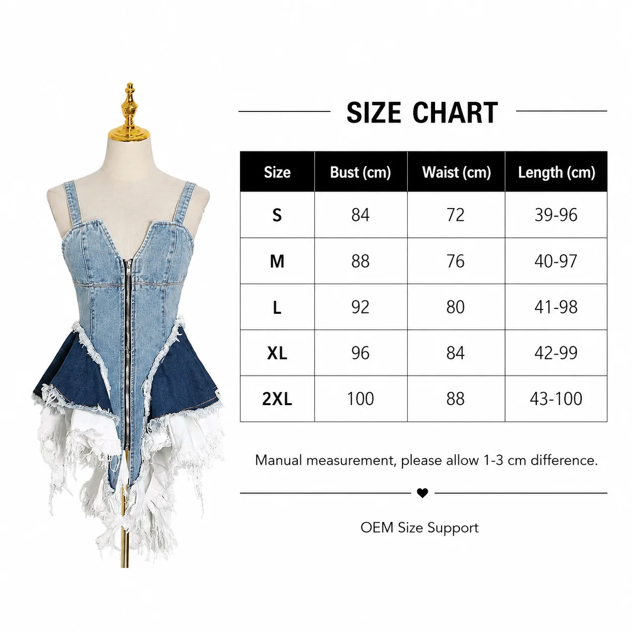 Sleeveless Shoulder Ladies Slim Dress for Spring Summer Denim Solid Pattern Tassel Decoration Natural Waistline Digital Printing