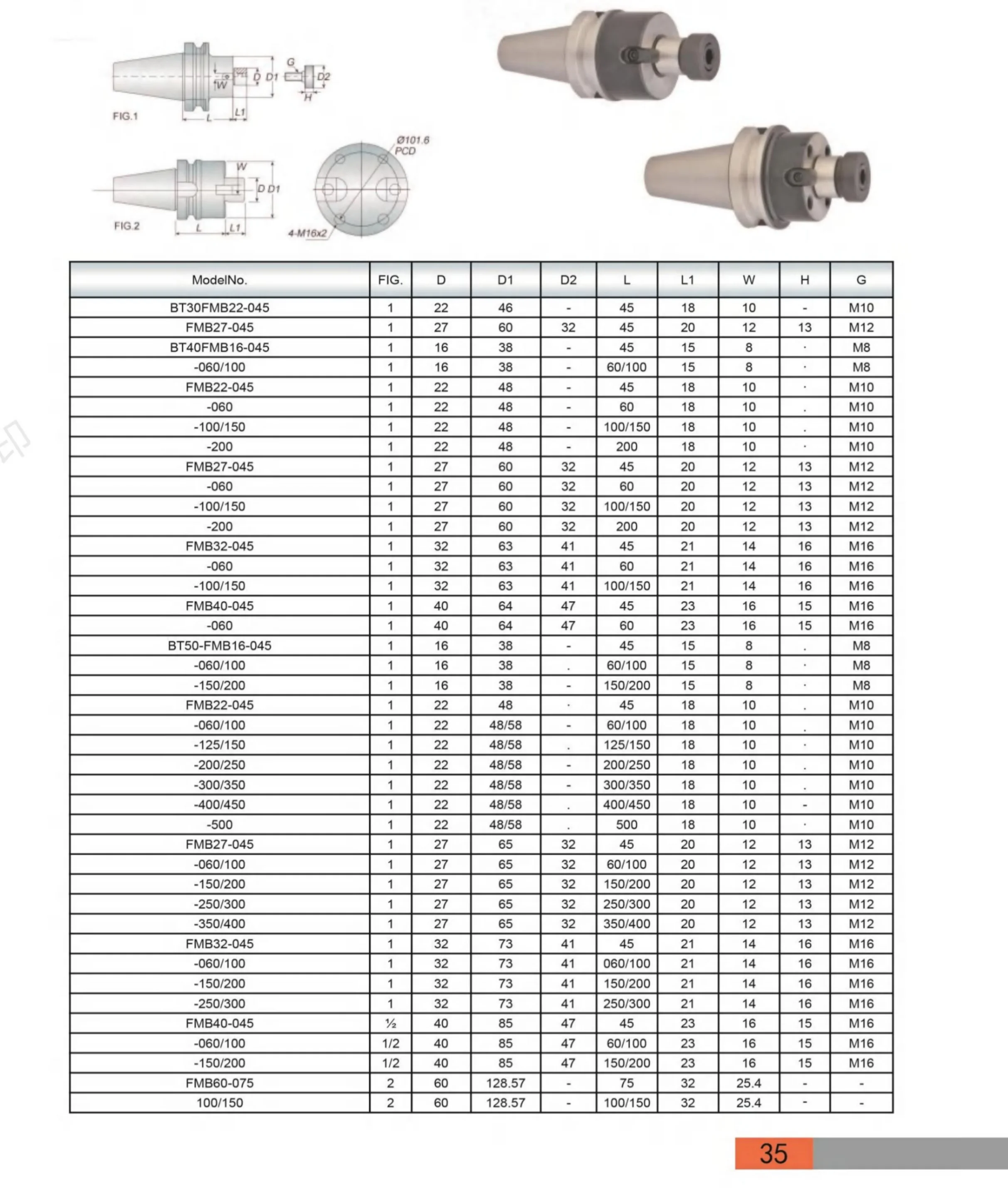 Highquality Bt40 Series Fmb Planar Milling Cutter Shank Tool Holder Group Multi Specification