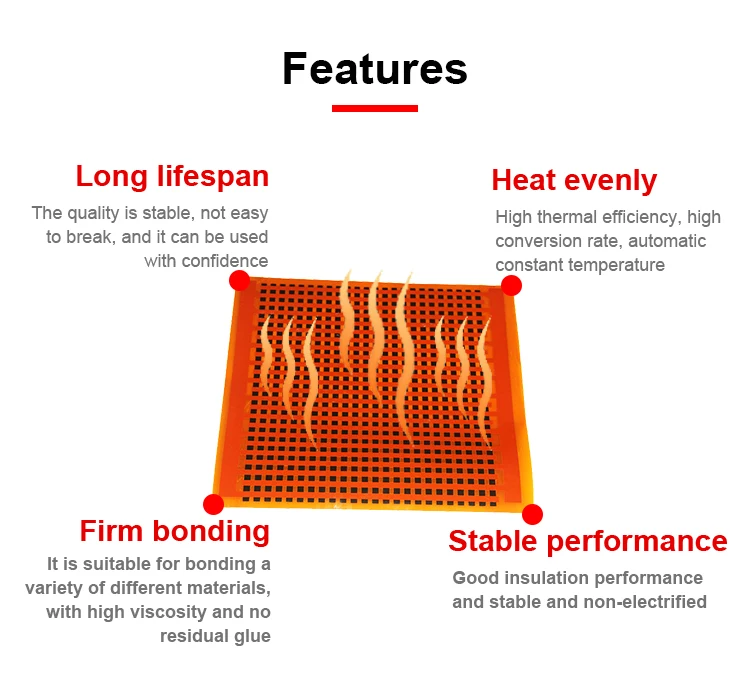Self-control Temperature PTC Heating Film Polyimide Film Flexible Dc Heating element Washable 5V 12V Ptc Heating element