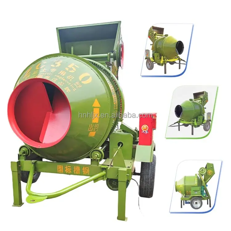 JZC350 Mobile Self Loading Concrete Mixer Construction Site Skip Mixer with Traction Electric Gear Ring Drive Drum Mixer