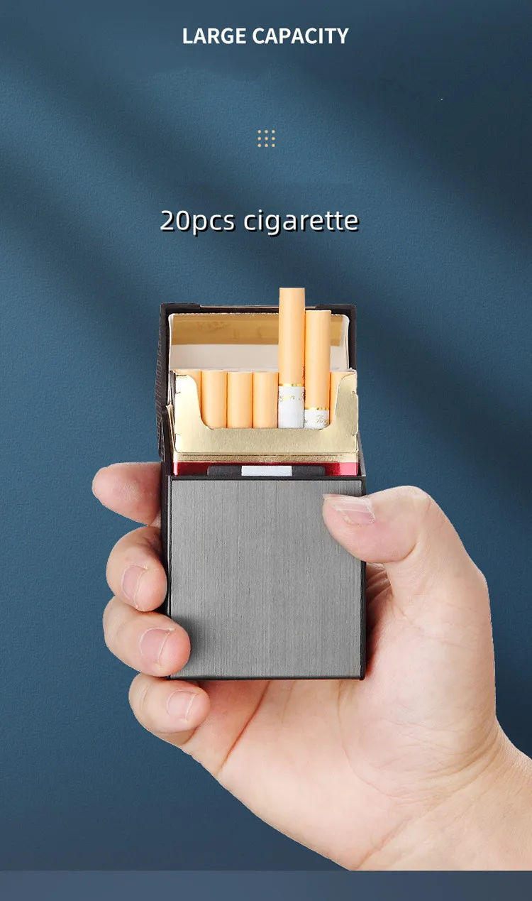 waterproof cigarette Waterproof Cigarette Case Box Automatic Ejection Holder with Coil Lighter  Gift for Women, Men, Father,Mother
