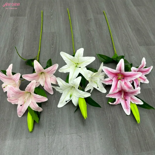 2024 Novelty Product Mother's Day Flower Decoration Artificial Lily  Flower Home Wedding Office Hotels Decoration Supplies.