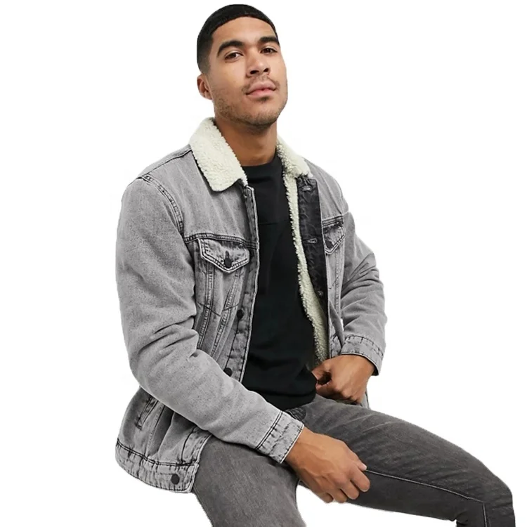 acid wash sherpa denim jacket