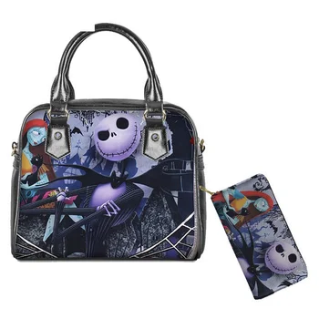 Customized Jack & Sally Nightmare Before Christmas Printed handbag cartoon women luxury handbag