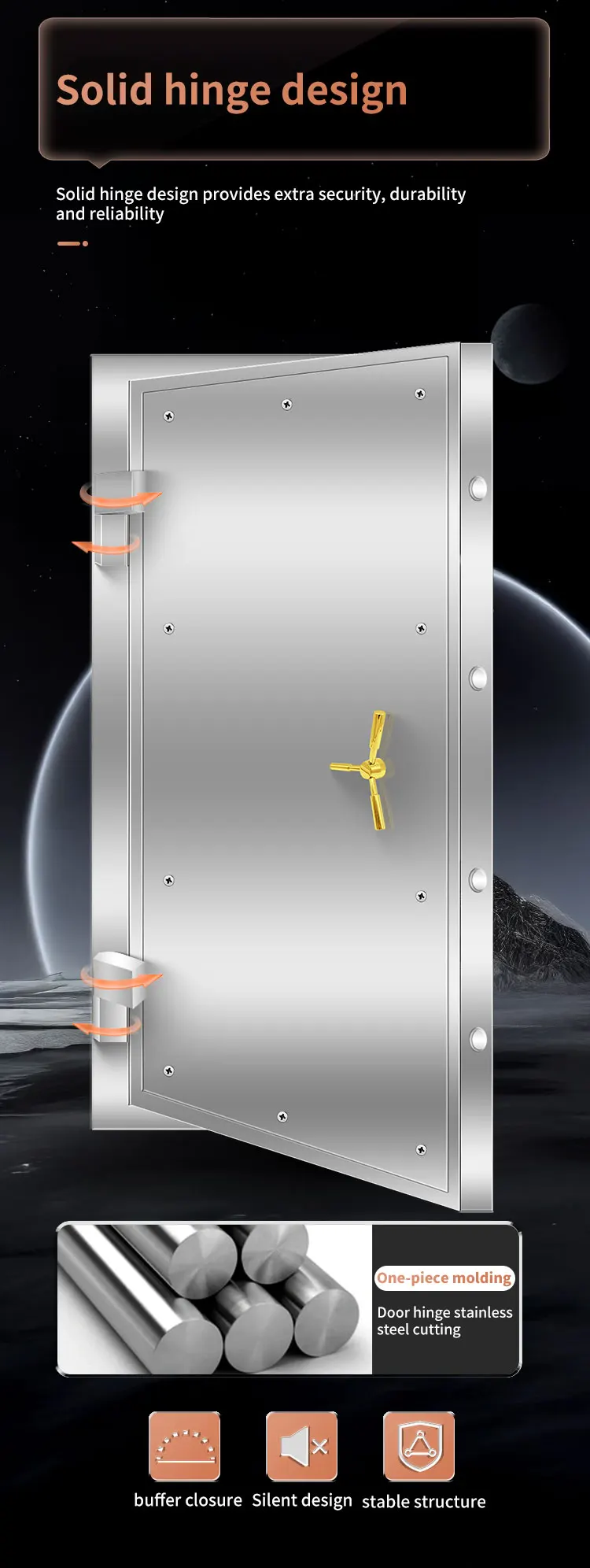 CEQSAFE High Quantity Metal Safety Economic Type Stainless Steel Bank Vault Safe Door supplier