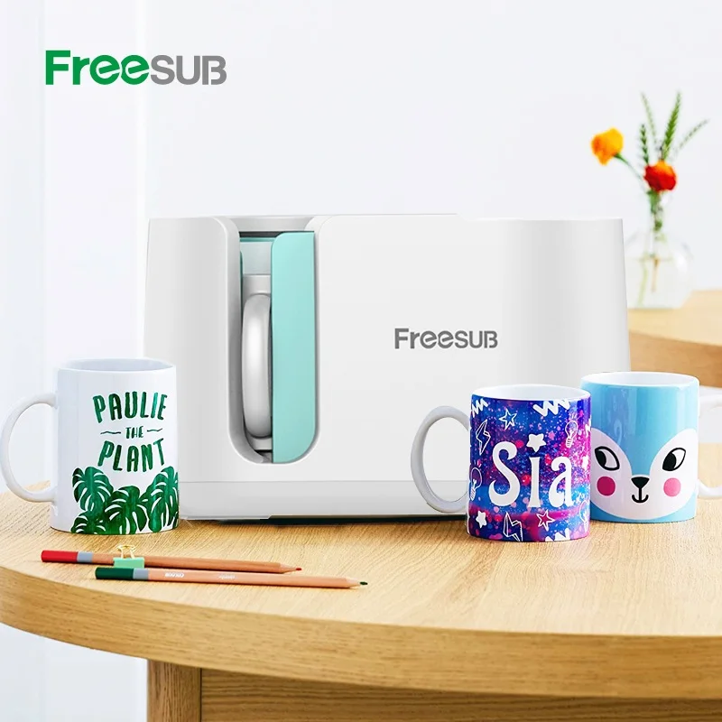 FreeSub Automatic Pneumatic Mug Heat Press Machine Sublimation Mug Printing Machine PD150