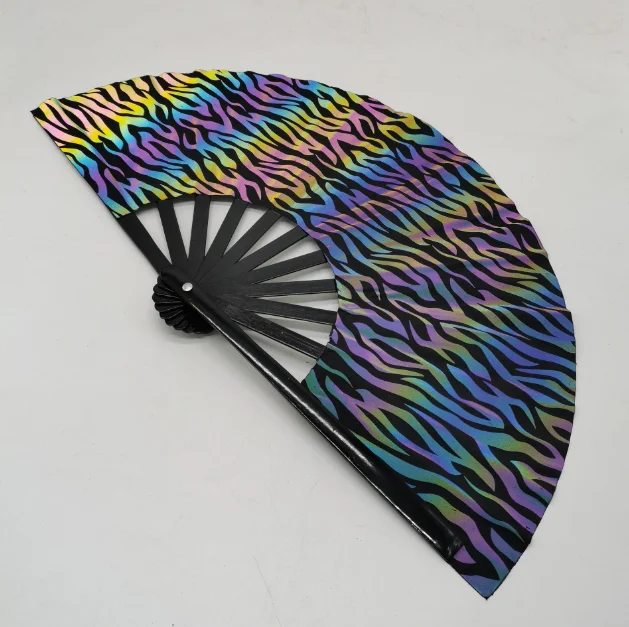 Bsbh 33cm Reflect Light Bamboo Hand Fan Sound Hand Fan Customized Logo
