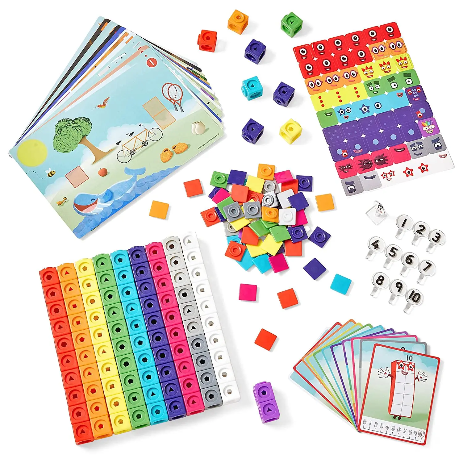 Number Blocks Math Learning Linking Cubes 1-10 Activity Set - Buy 30 ...