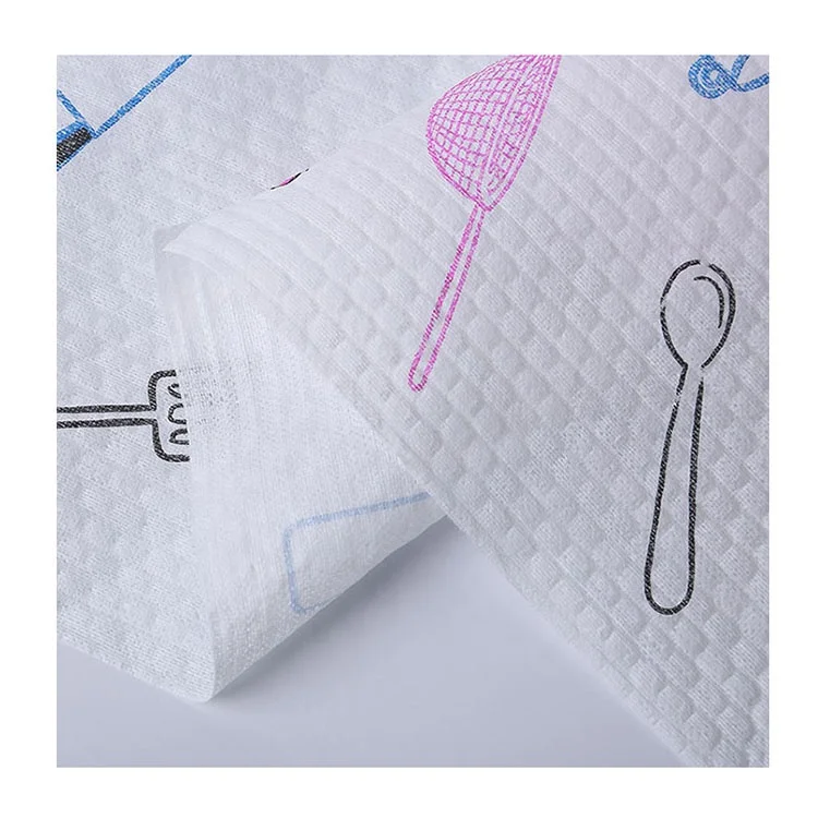 Hot Selling Fashion Customized Design Printed Polyester Spunlace Rags Non Woven Kitchen Towel Cloths