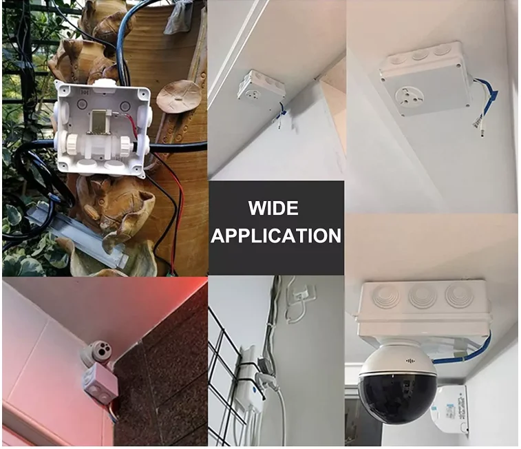 Waterproof Abs Plastic Square Universal Security Camera Junction Box