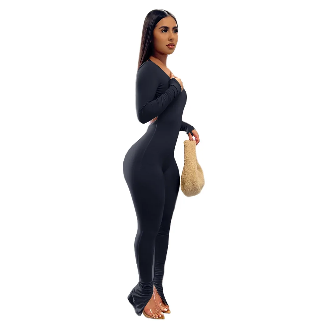 Wholesales Open Back Workout Woman Outfit Jumpsuit For Women One Piece ...
