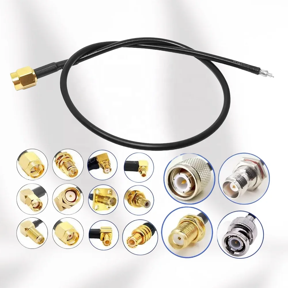 SMA /TNC /BNC/MCX/MMCX/SMB/SMC/N Type/UHF Male Female to Free Open End Solder RG174 Antenna Extension Coax Cable Assembly