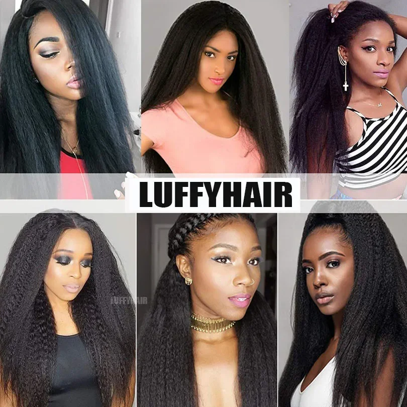 Brazilian Kinky Straight Human Hair Bulk For Braiding Corase Italian Yaki Hair Bundles Extension Bulk Braiding Hair 1/2/3 Pcs_voghion.com