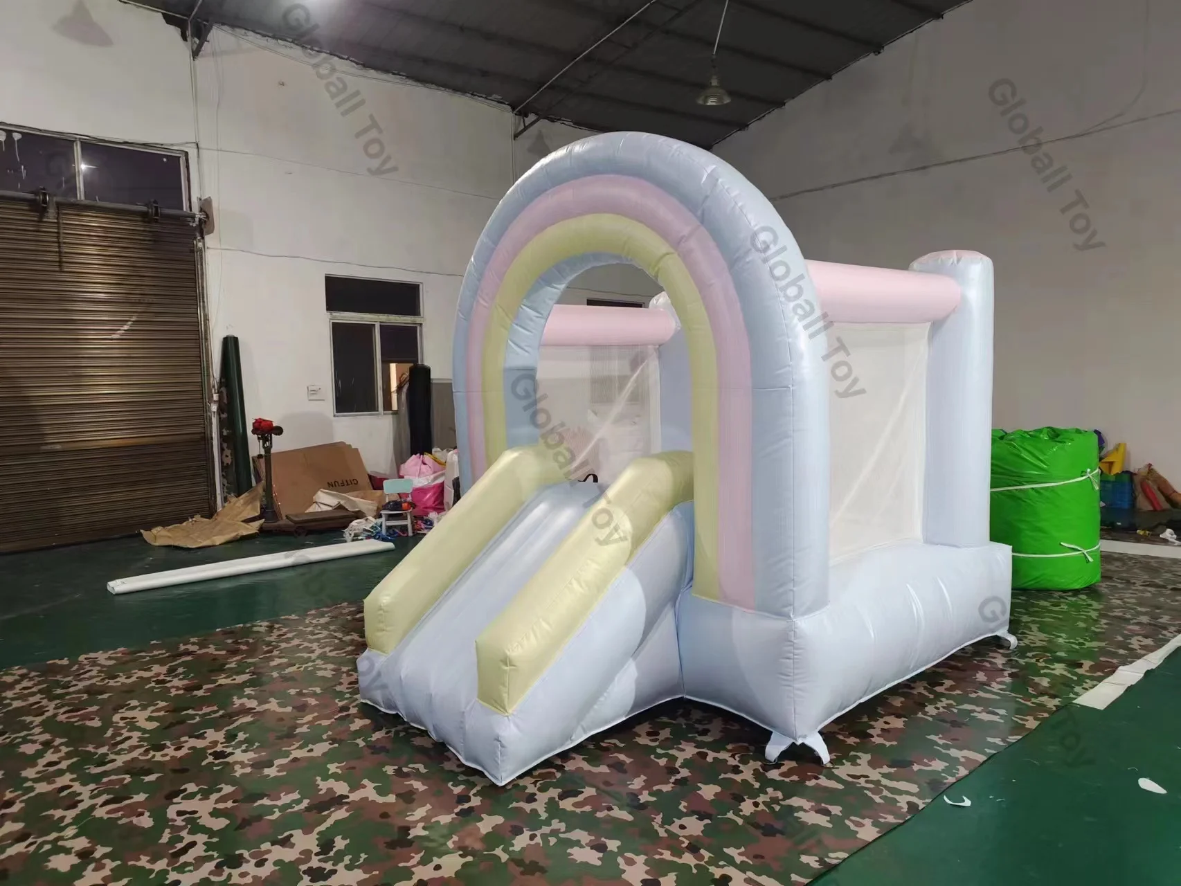 Rainbow Pastel Bounce House Inflatable Bouncer Wedding Party Hire