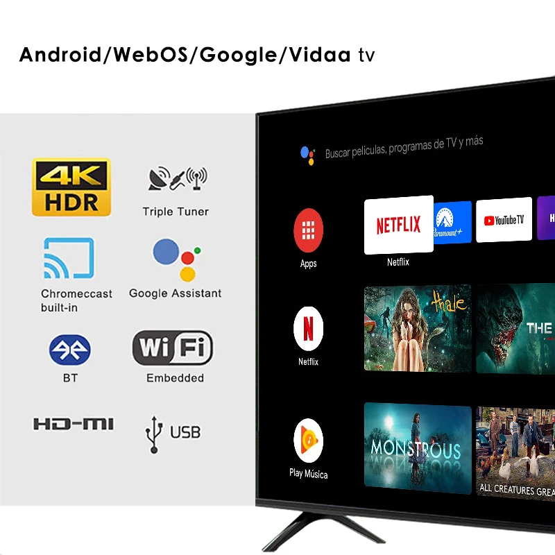 Free Custom Packing 32inch HD LED TV Television Sets 32 36 40 43 Inch 4K Smart TV Wholesale