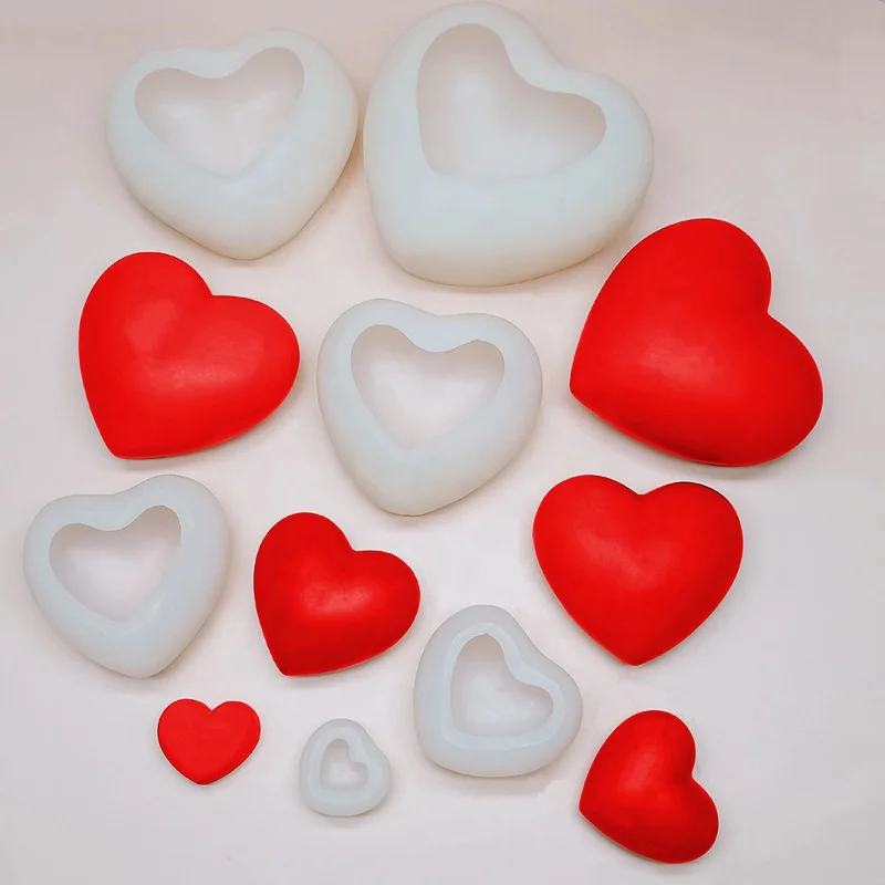 Silicone Heart Shape Molds 8.6*8*7.2 Cm 3D Silicone Molds Candle