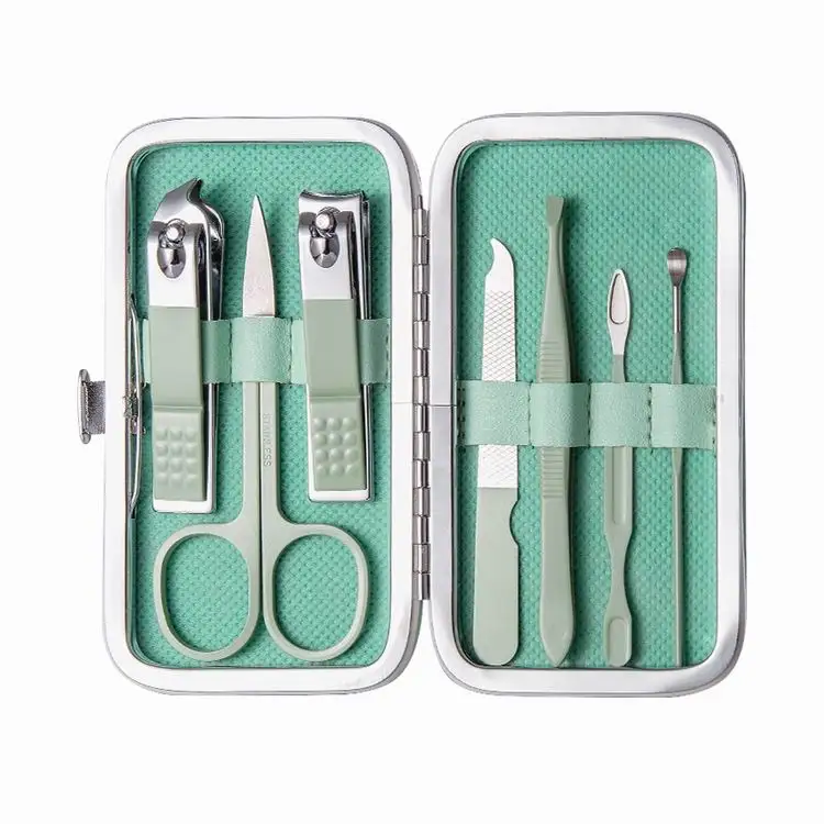Manicure Set Kit 15 Pcs Pedicure Clipper Nail Clipper Set Professional Stainless Steel VW-MS-1250 Green Colors 5 Working Days