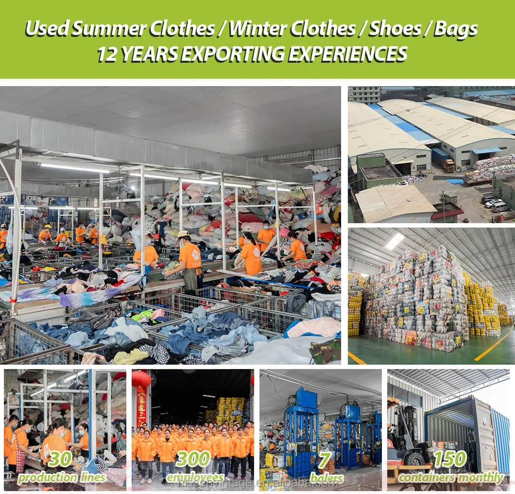 Container for Mixed Second Hand Clothing Bundle Woman Children Used Baby Clothes Bales Usa Japan New York Italy