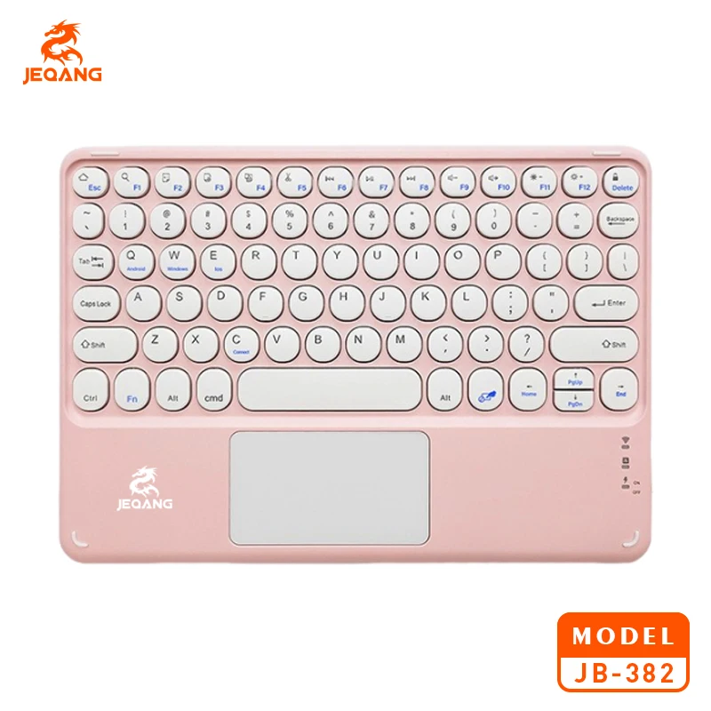 Jeqang Ultra-Thin Mini Keyboard with Touch Pad Charging Optical Mini Keyboard for Table and Laptops-New Product