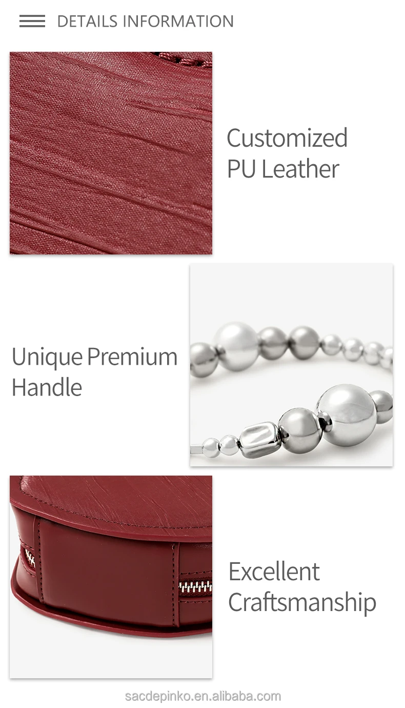 2022 Custom Fashion Heart Shape Chain Strap Lady Crossbag Bags Pu