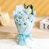 Gypsophile +7 roses Bleu glace pilée