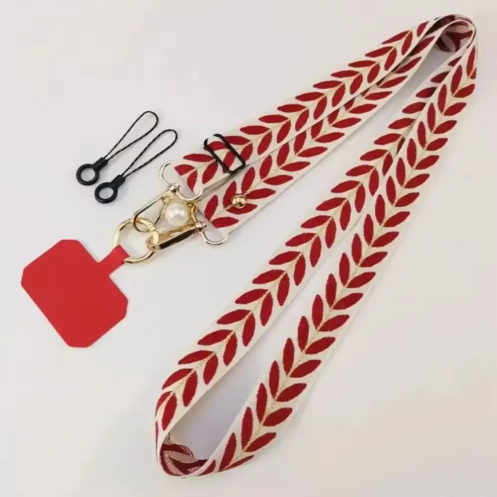product laudtec adjustable long anti lost crossbody mobile phone lanyard with neck cord clip pearl hanging ornaments card holder-2