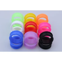Set 10 Flexible Silicone Pulley Ear Flesh Tunnel Gauge Plugs Piercing Stretcher Expander for Wedding Hollow Body Jewelry for Ear