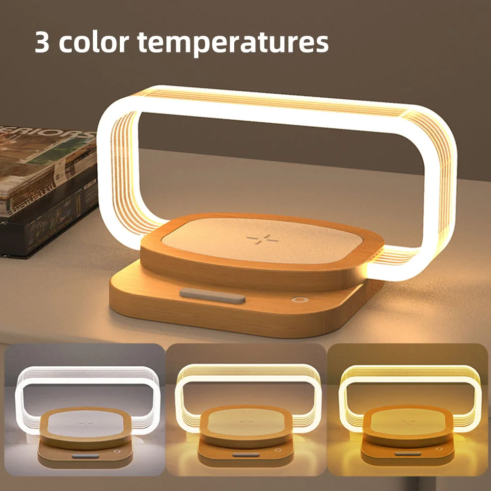 Innovative 10W Qi Wireless Charging LED Table Lamp Mini with ABS Body Touch Control Mobile Phone Holder for Bedroom Use