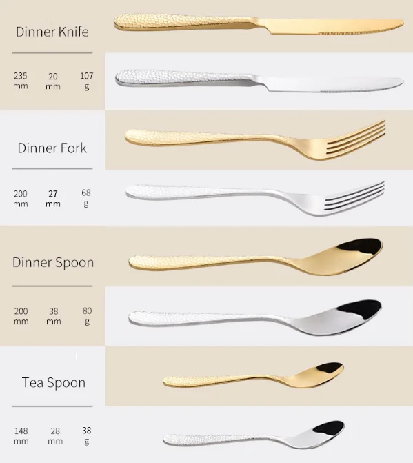 Water cube knife, fork and spoon 4 piece set