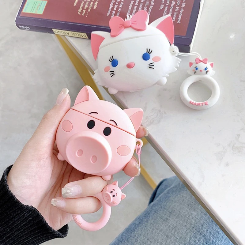 Wholesale 3D Cute Piglet Cat Silicon Case For Apple Airpods 1/2 Protective Case  Earphone Cover For Airpods Pro Charging Box Bag From m.