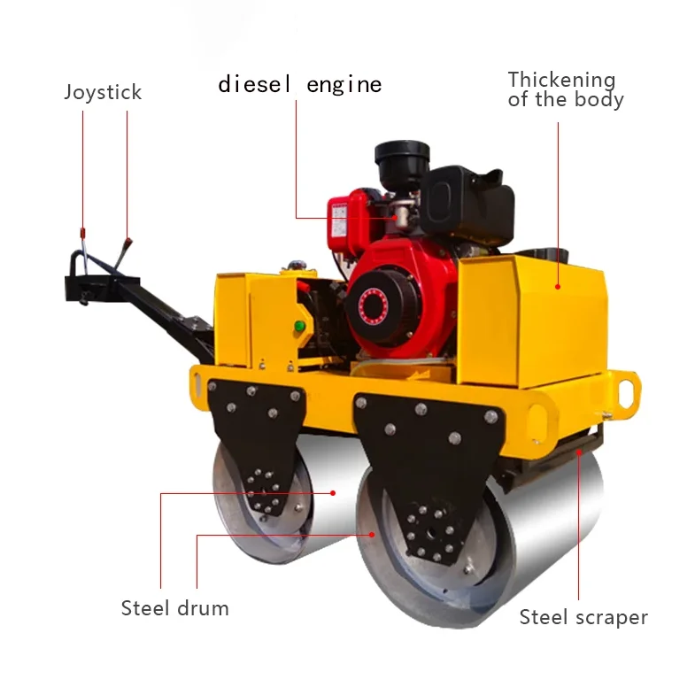 Hand-push Double Drum 500kg Small Body Asphalt Road Roller Compactor ...