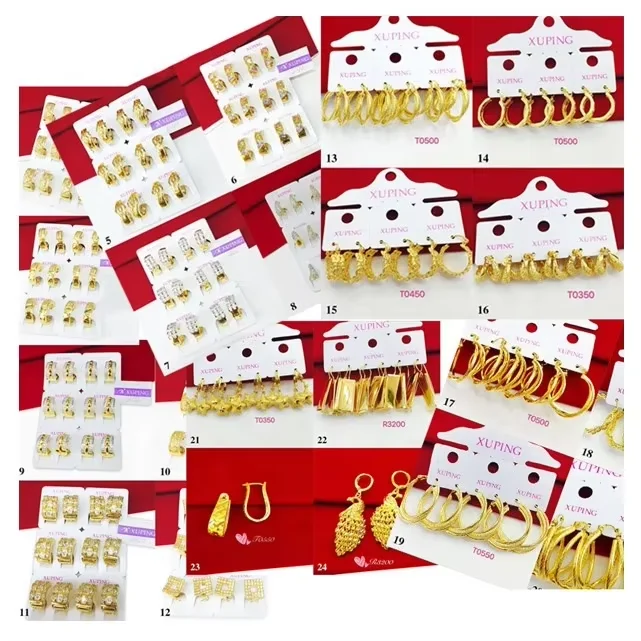 Xuping Jewelry Wholesale Earrings Dubai 18k 24k Gold Plated Jewelry Fashion Hoop Earrings for Women