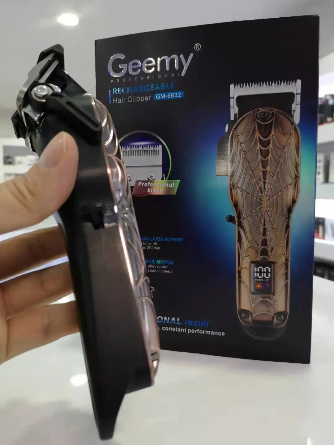 GEEMY GM6632 Professional Rechargeable Hair Trimmer Electric Hair Clipper Shave Trimmer