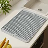 Tapis d'égouttage en silicone - Gris ondulé
