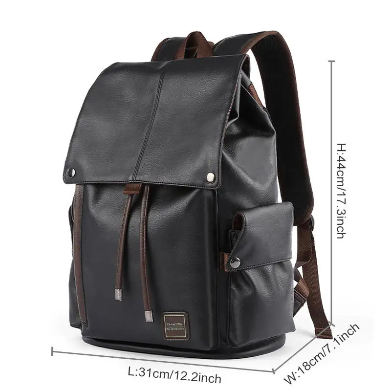 Mochila Vegan Leather Dayback Teen Bookbags Laptop Bag Women Back Pack ...