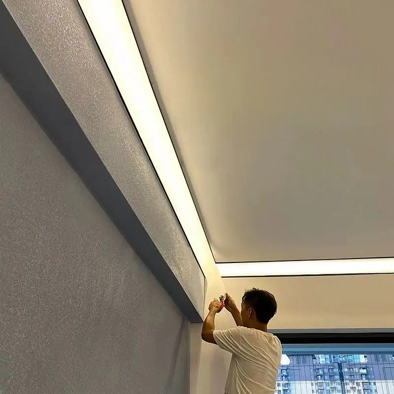 New Arrivals Slot-free Linear Light Double-light Top Corner Aluminum LED Channel for House Main Illumination Ceiling LED Profile
