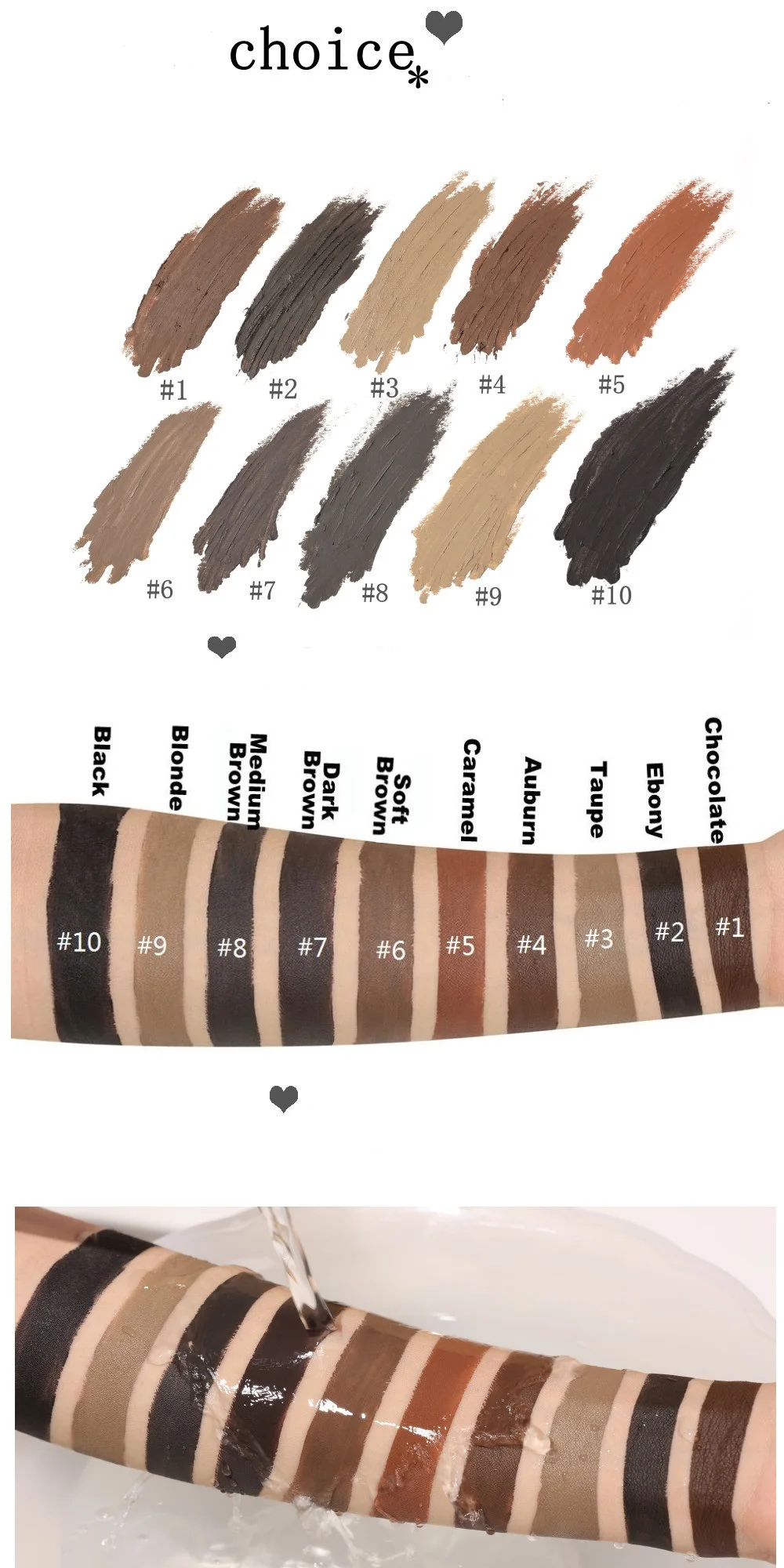 Best Selling Waterproof Eyebrow Pomade 10 Colors Private Label Brow