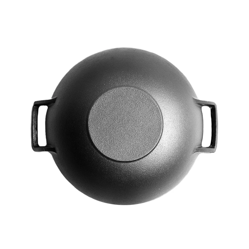 Home Kitchen BBQ Wok Cast Iron Cookware 36cm Wok Pan