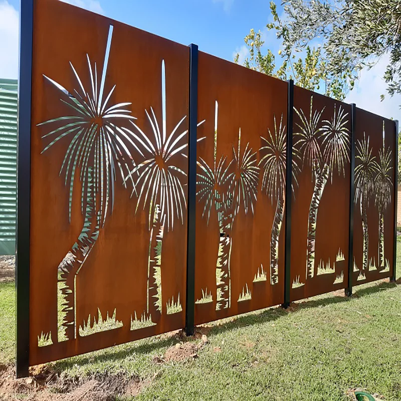 Corten Steel Fence Screen Corten Steel Decorative Screens Custom Corten ...