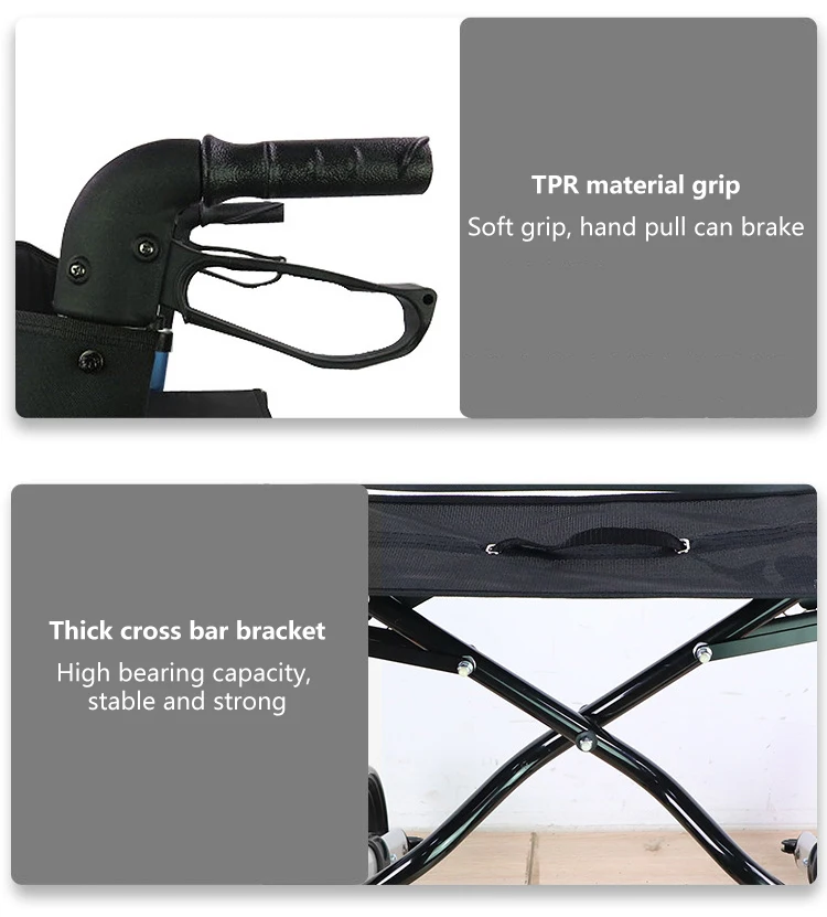 Transport Chair for Person who Do Not Walk Adult Folding Walker Walking Frames Standard Adults Walkers and Rollators for Sale