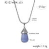 P2107-collar acero azul claro