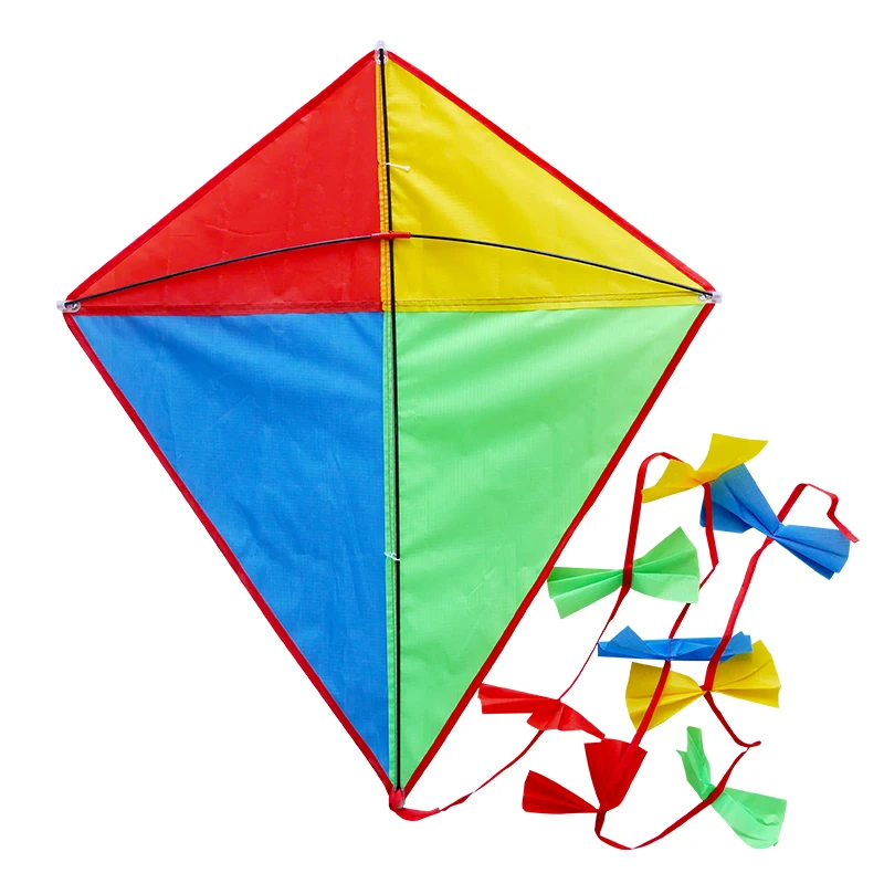 Custom Design Diamond Kite Rhombus Kite with Long  Bow Tie Tail From the Kite Factory