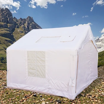Outdoor Double-Door Wind-Resistant Luxury Air Tent Large Overnight Camping Equipment Thickened Air Columns Easy Inflation Set-Up