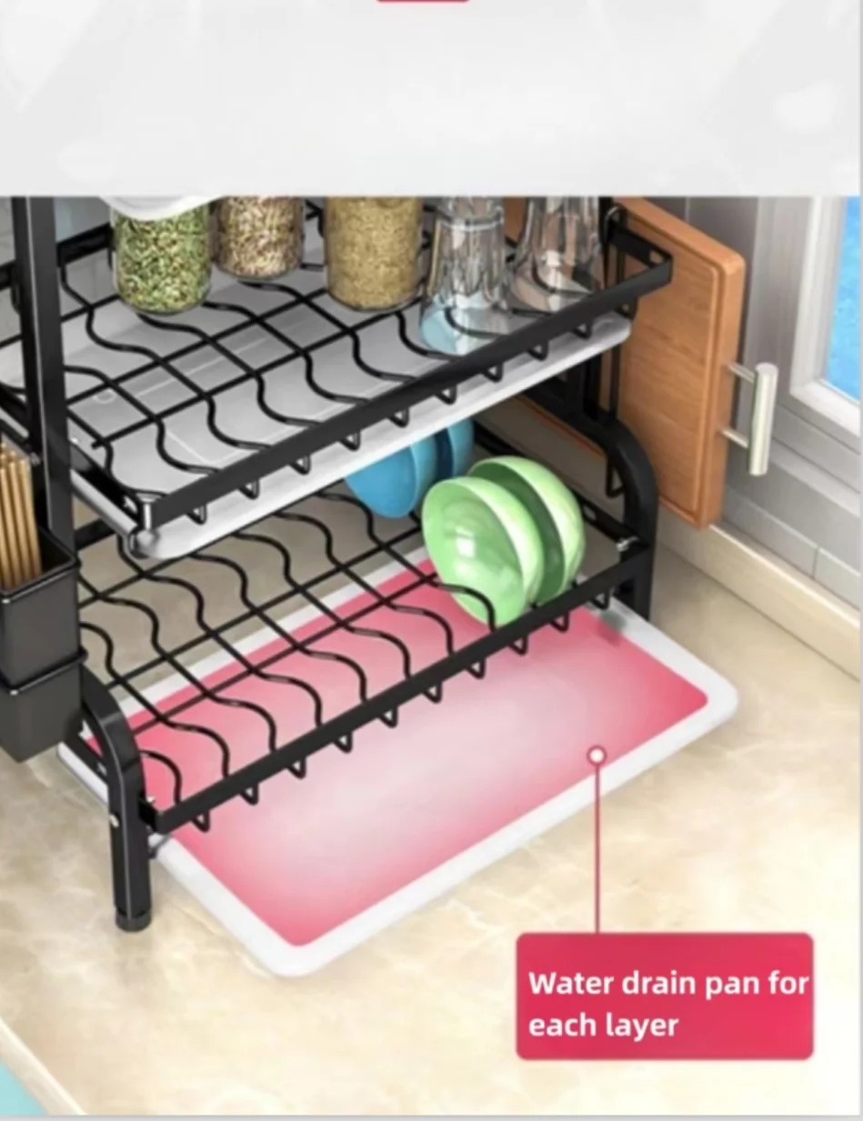 Stainless Steel Storage Rack Kitchen Hanging Rack Household Drainage